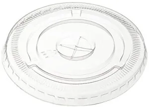 107mm diameter PET Flat Straw Slot Lid, (Case of 500 count)