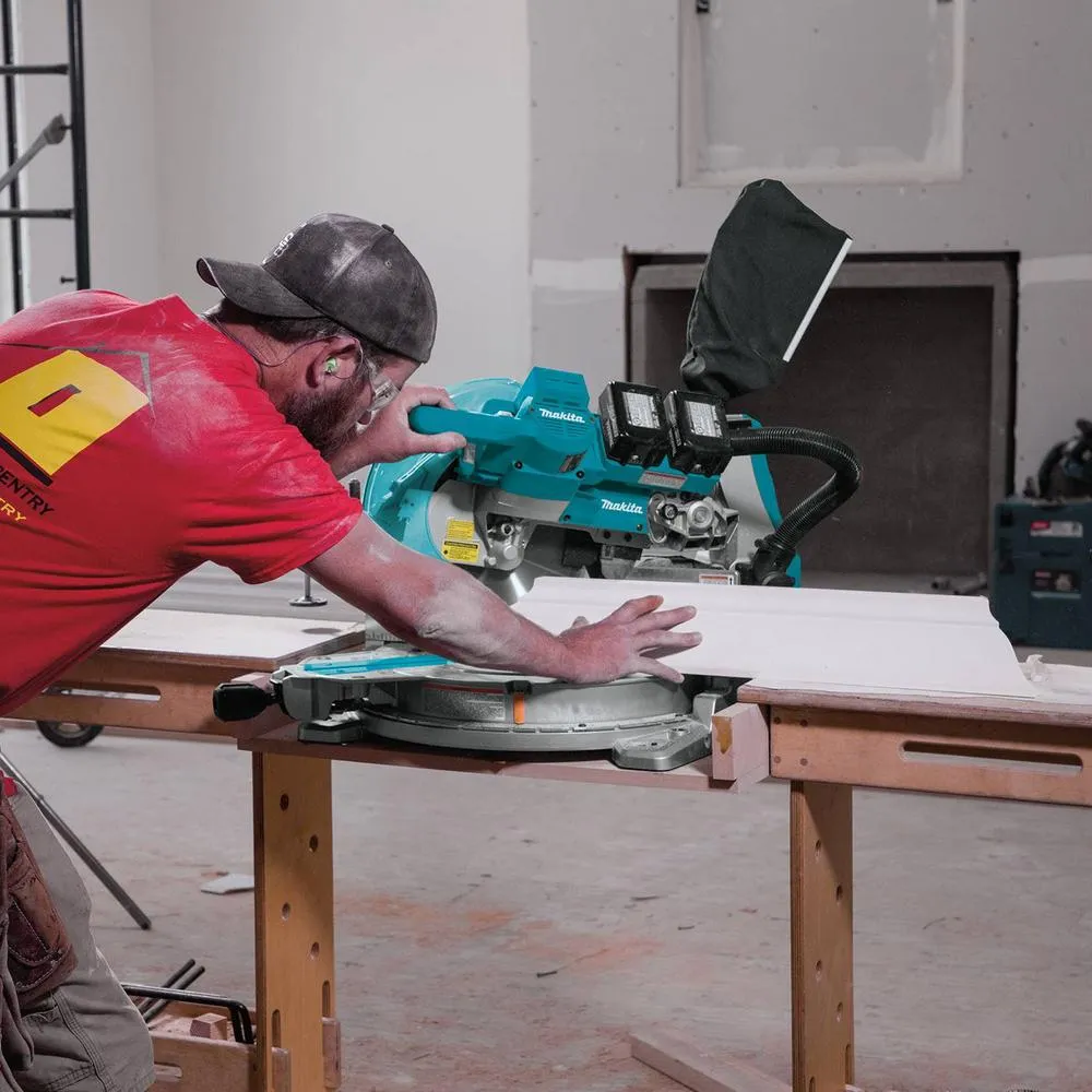 18-Volt Lithium-Ion Brushless Cordless 10 in. Dual-Bevel Sliding Compound Miter Saw and Compact Folding Miter Saw Stand