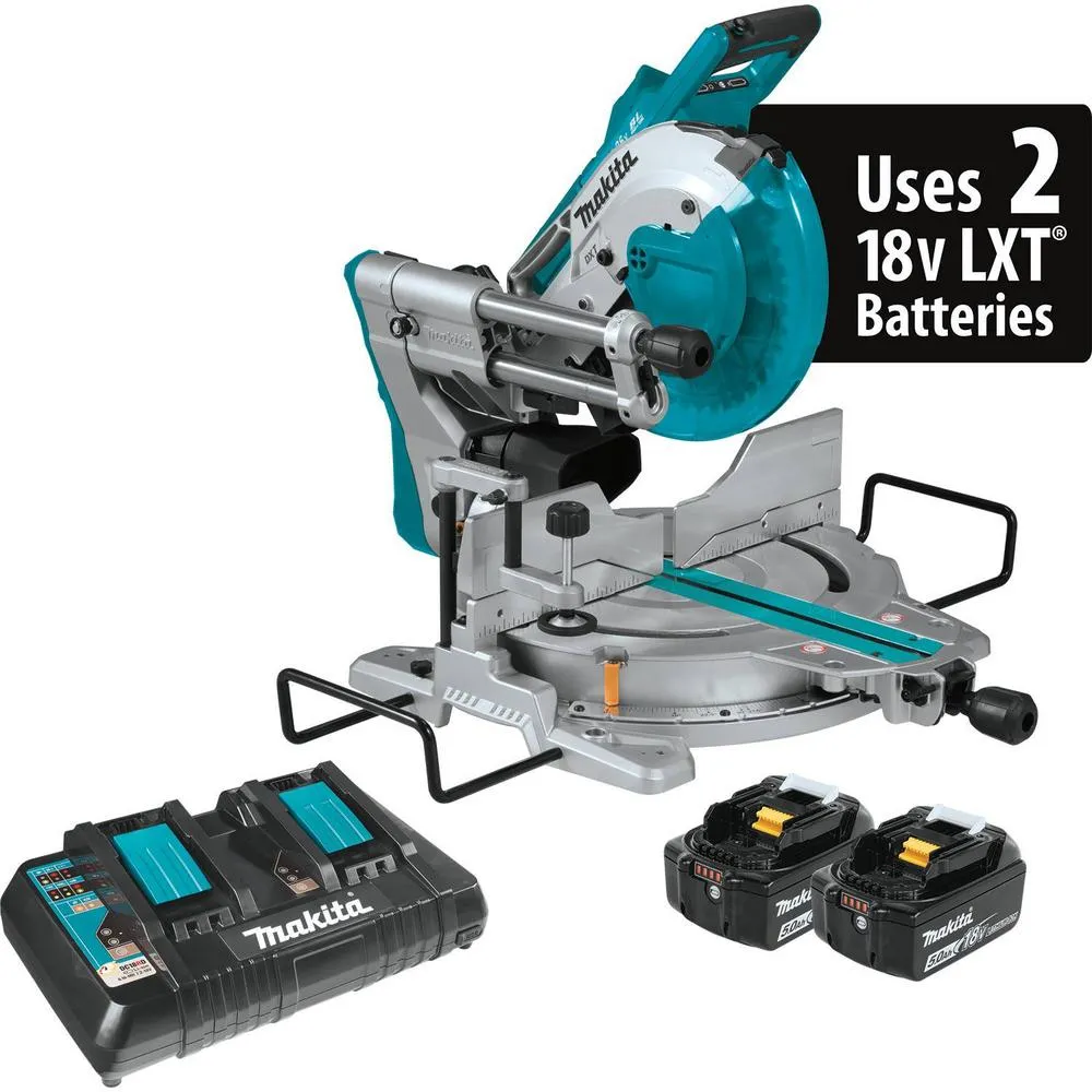 18-Volt Lithium-Ion Brushless Cordless 10 in. Dual-Bevel Sliding Compound Miter Saw and Compact Folding Miter Saw Stand
