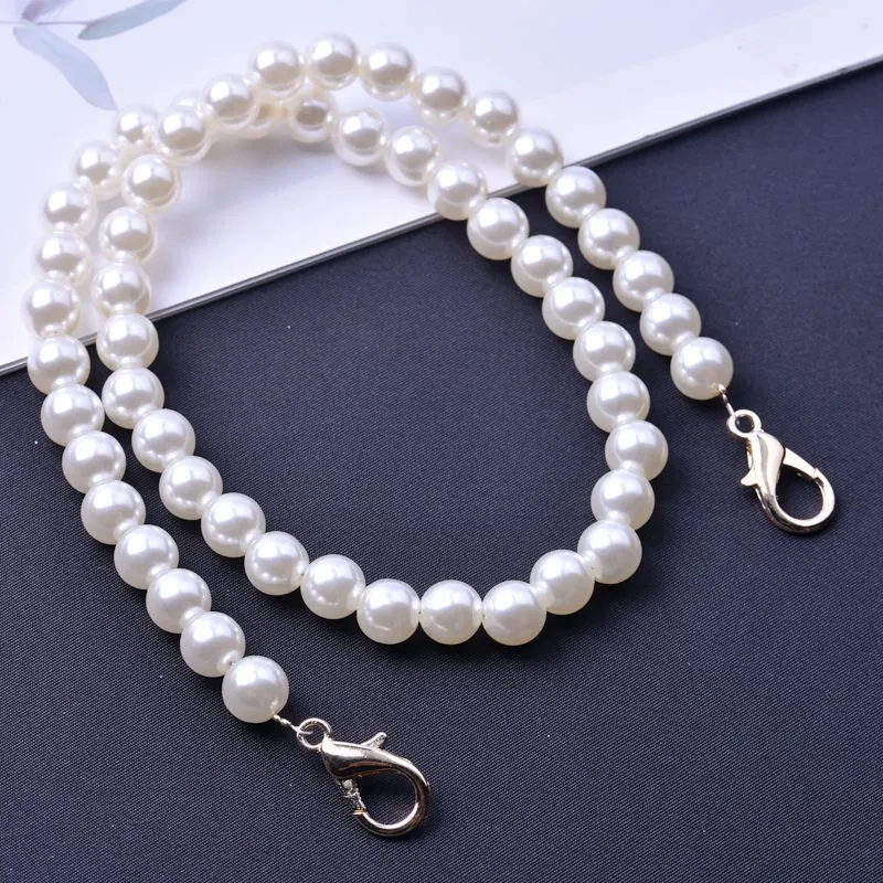 1Pc 30cm/50cm/70cm/90cm Handbag Replacement Big Pearls Chain Shoulder Bag Strap DIY Purse Chains Handles New Bag Accessories