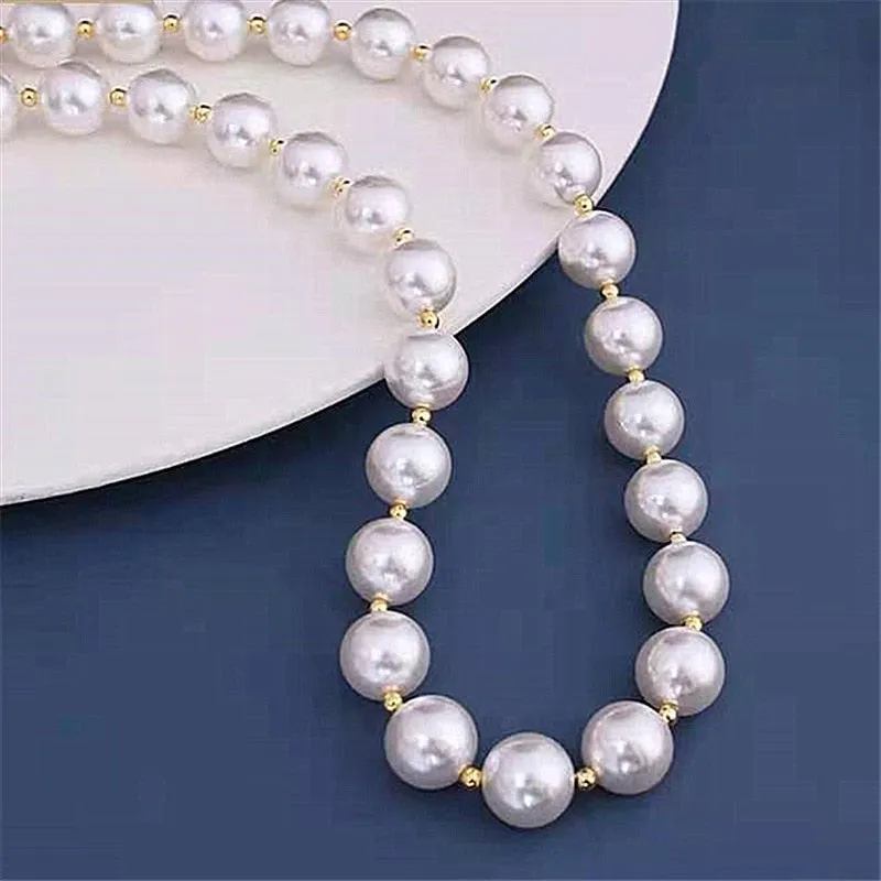 1Pc 30cm/50cm/70cm/90cm Handbag Replacement Big Pearls Chain Shoulder Bag Strap DIY Purse Chains Handles New Bag Accessories