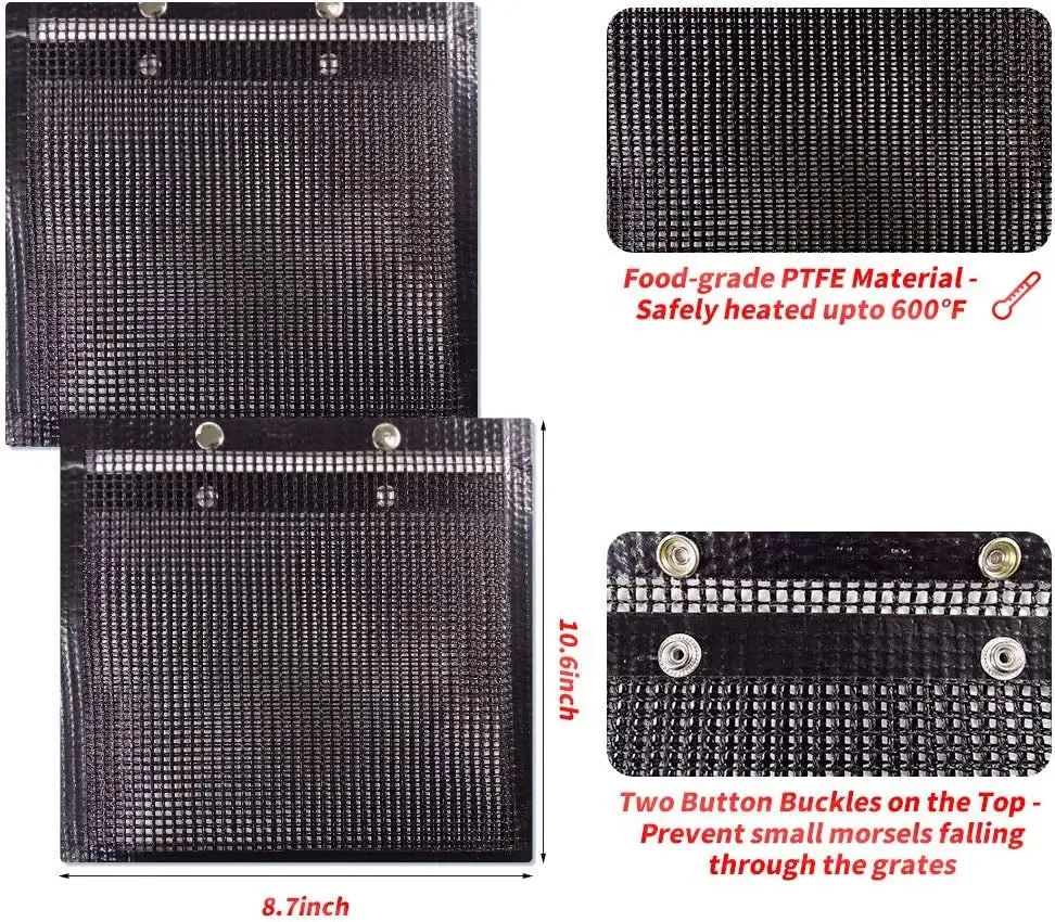 2 Pcs BBQ Grill Mesh Bag