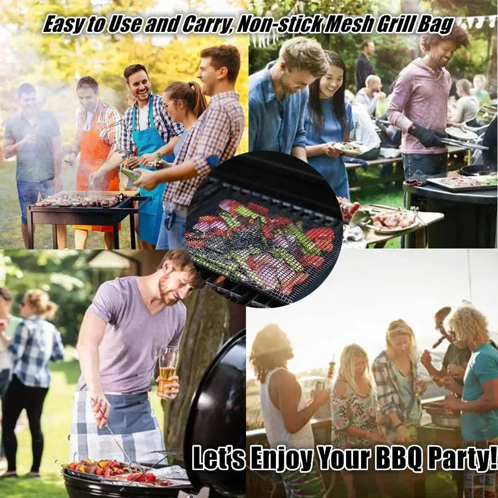 2 Pcs BBQ Grill Mesh Bag