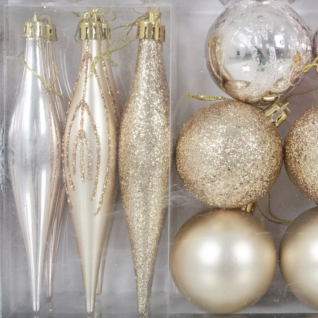 45pc Metallic Christmas Tree Decoration Set Mixed Baubles