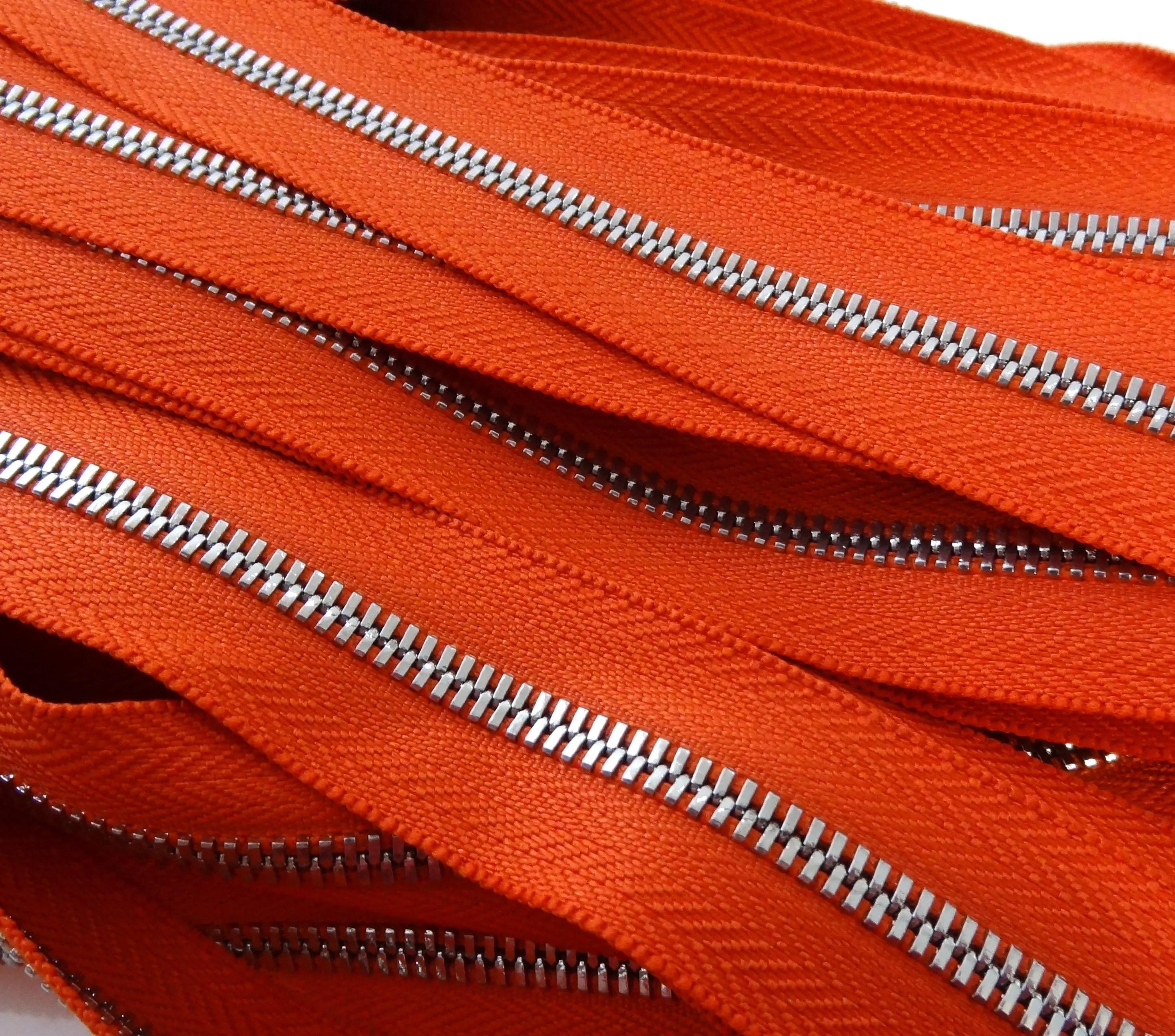 #5 Metal Two-Way Zipper Tape - High End with Polished Nickel Teeth