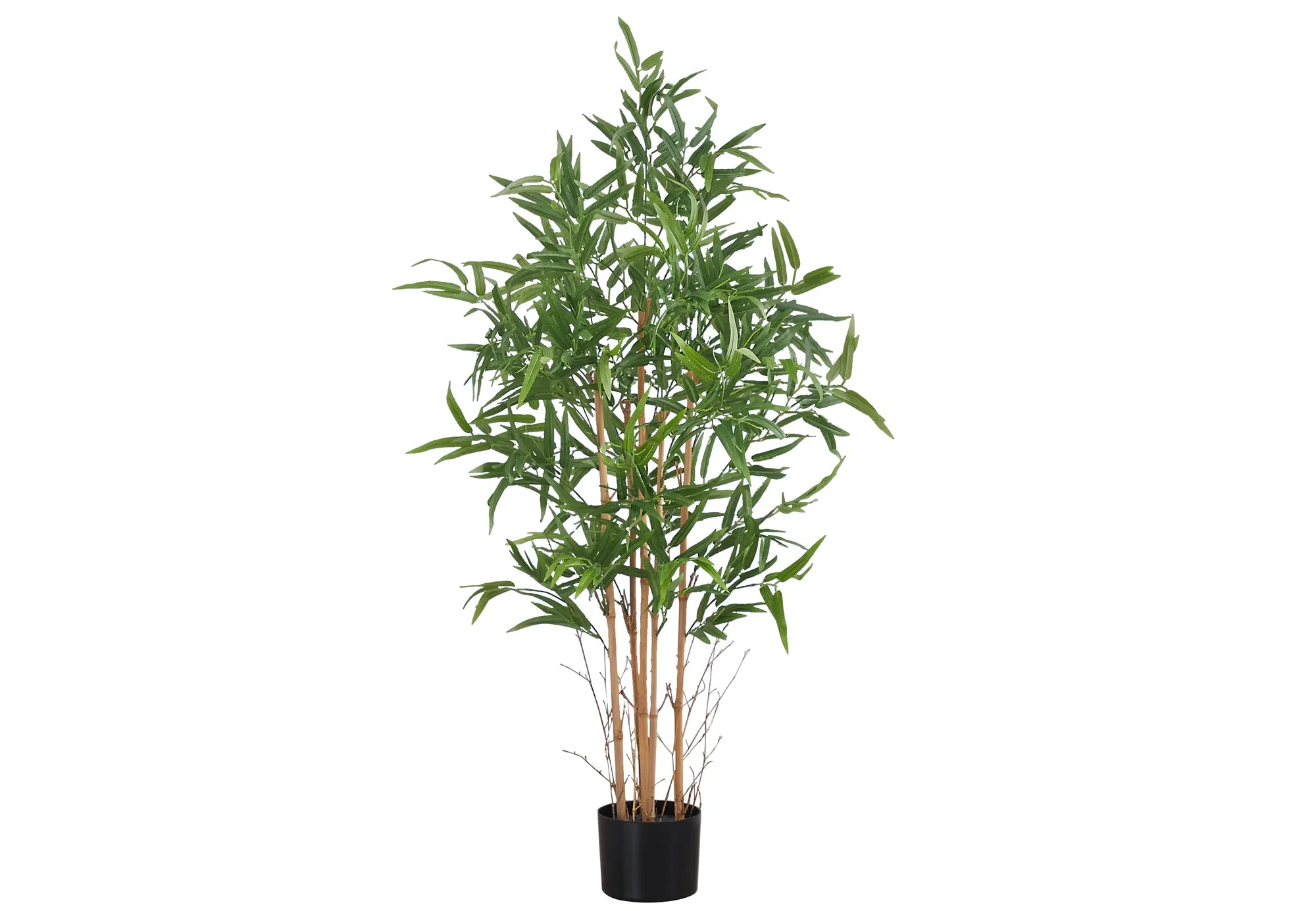 50" Tall Faux Bamboo Tree: Indoor Artificial Plant, Decorative Greenery with Black Pot