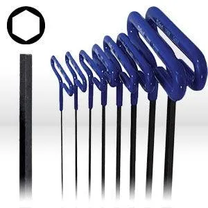 55198 Eklind Cush Grip T Shaped Hex Key Set,mm w/Pouch 9" Arm