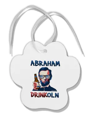 Abraham Drinkoln with Text Paw Print Shaped Ornament