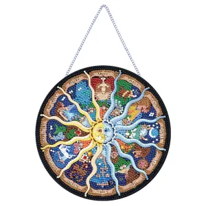 Acrylic Sun Constellation Single-Sided Diamond Painting Hanging Pendant 20x20cm