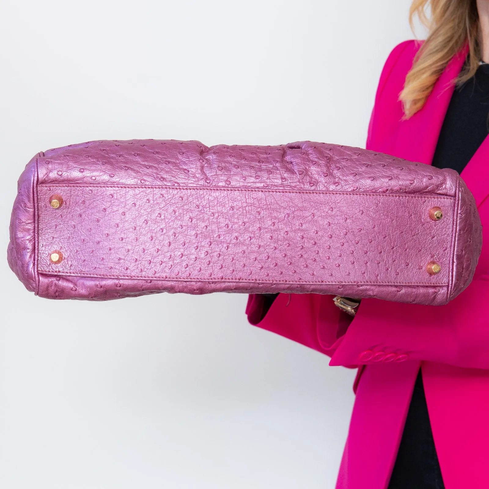 Analeena Lilac Ostrich Tote Bag