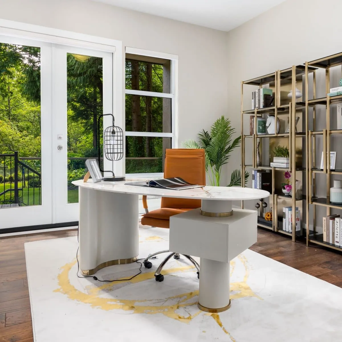 ANTHONY Ceramic Desk With Cabinet