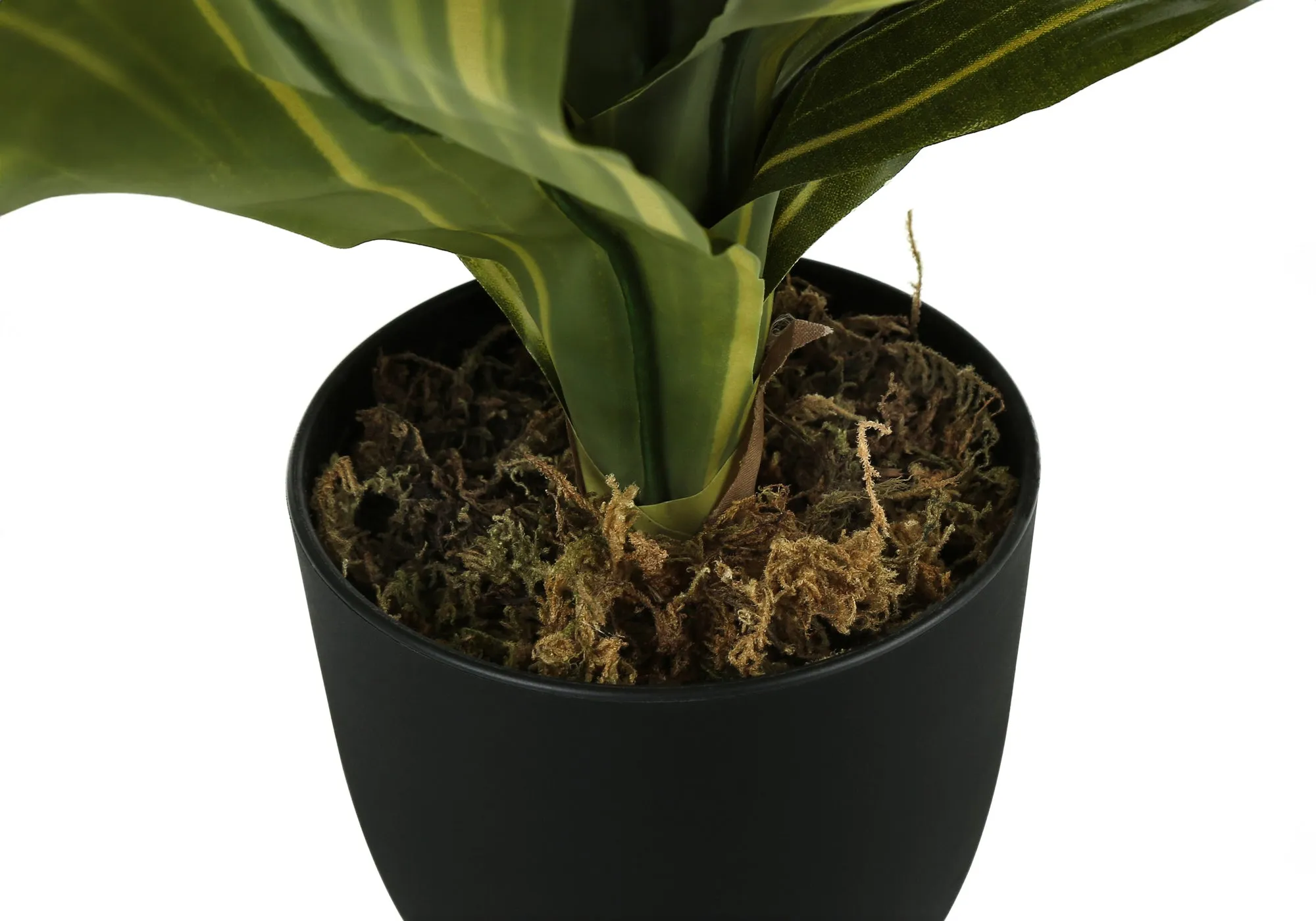 Artificial Plant, 17" Tall, Dracaena, Indoor, Faux, Fake, Table, Greenery, Potted, Real Touch, Decorative, Green Leaves, Black Pot