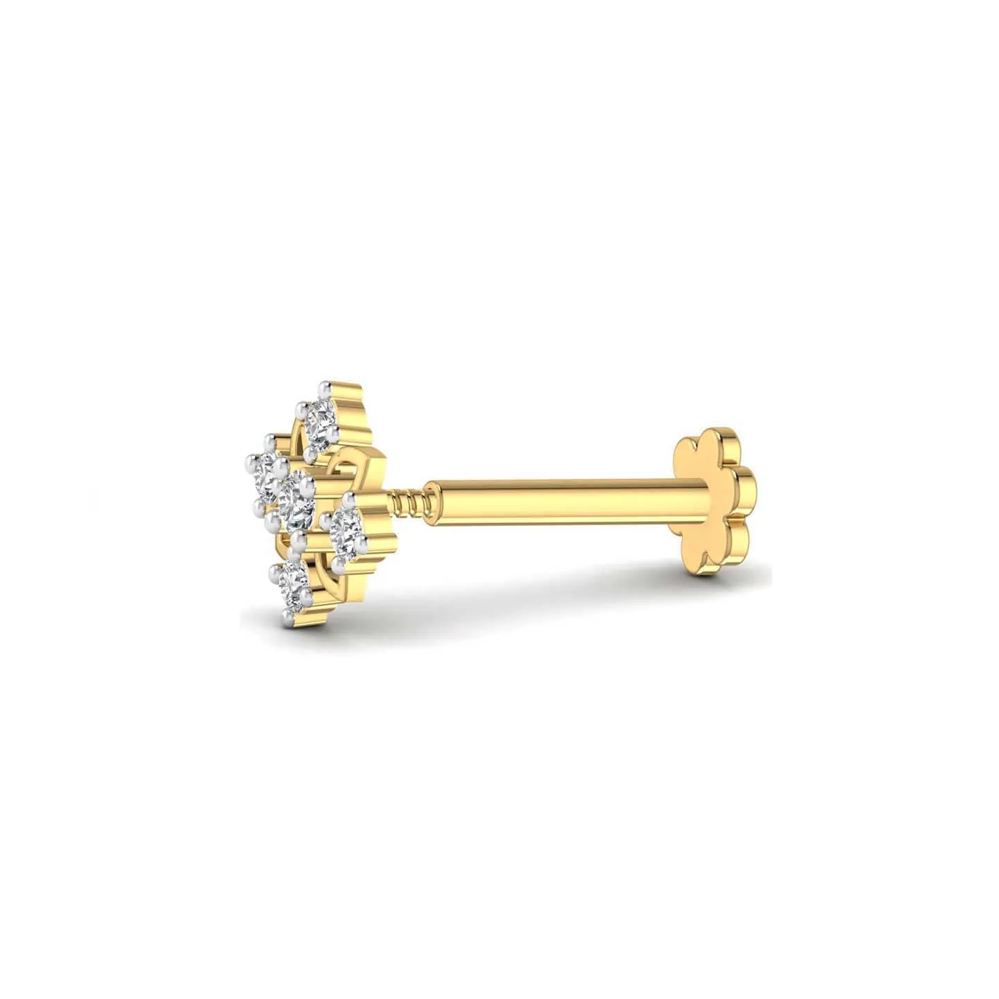 Artistic Design 0.08CT Diamond Nose Pin