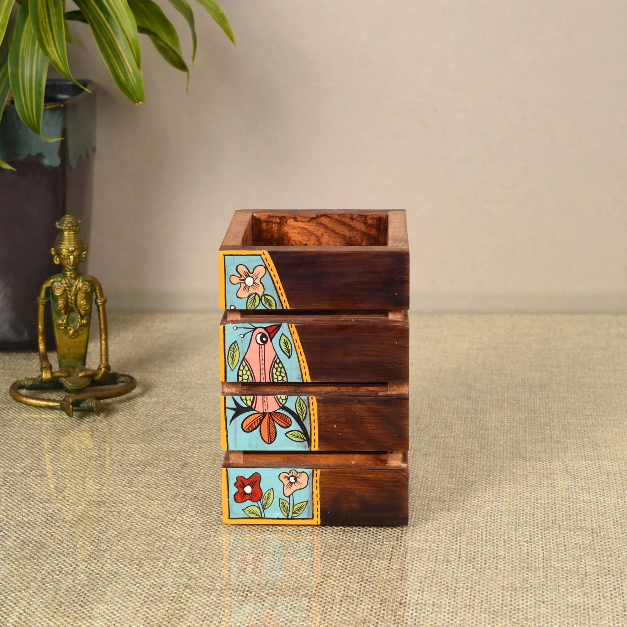 Artistic Flair Wooden Spoons Holder (3.5x3.5x5)