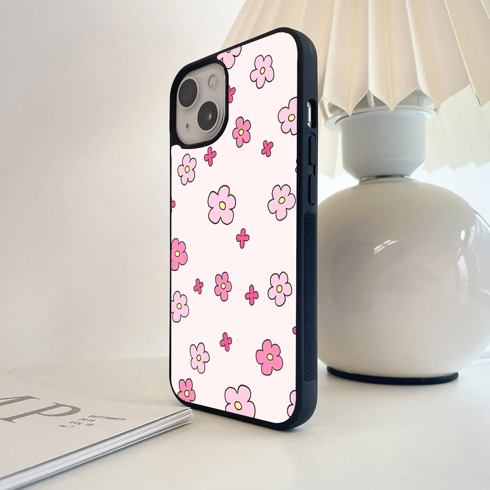 Artistic Minimalist Flower pattern Glass Case
