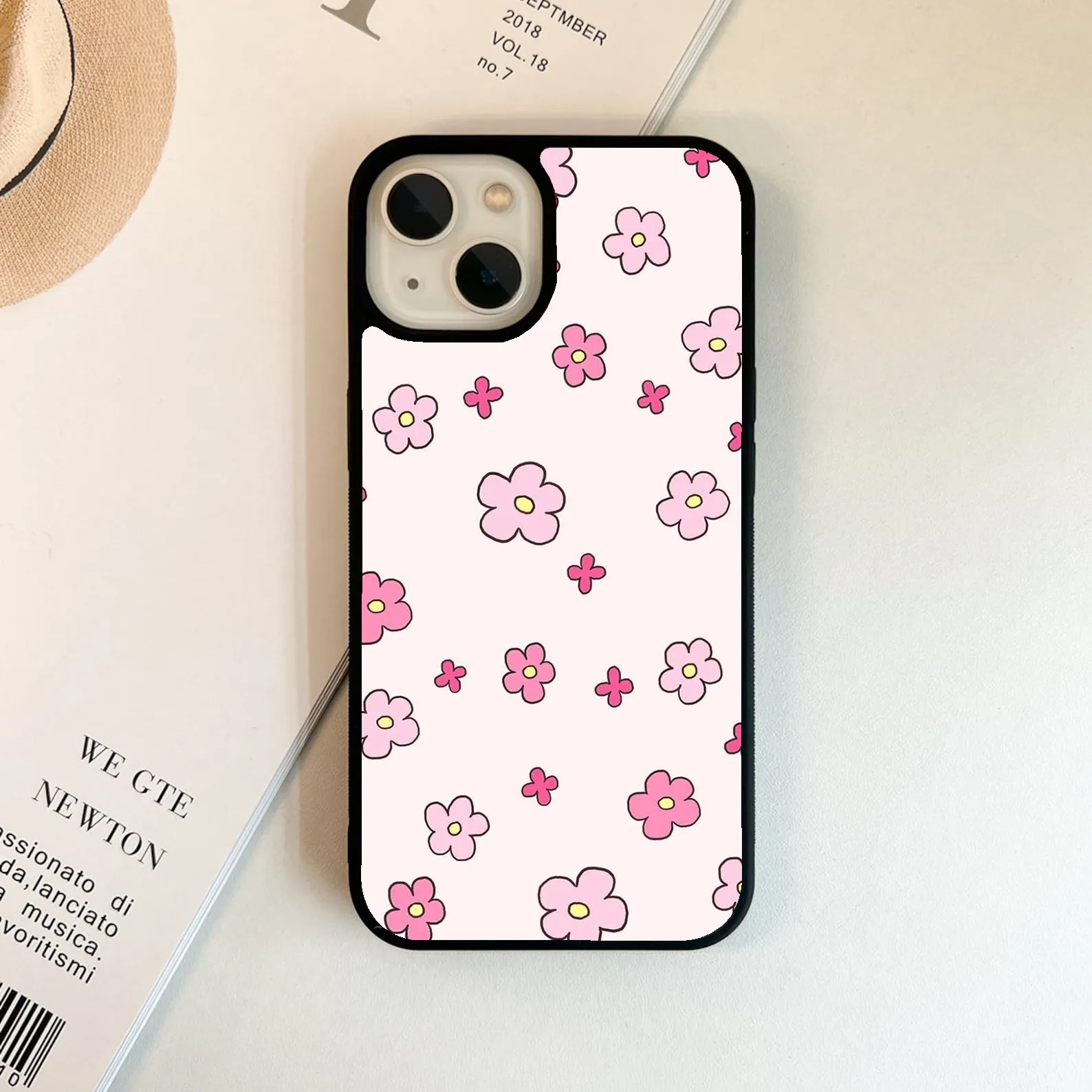 Artistic Minimalist Flower pattern Glass Case