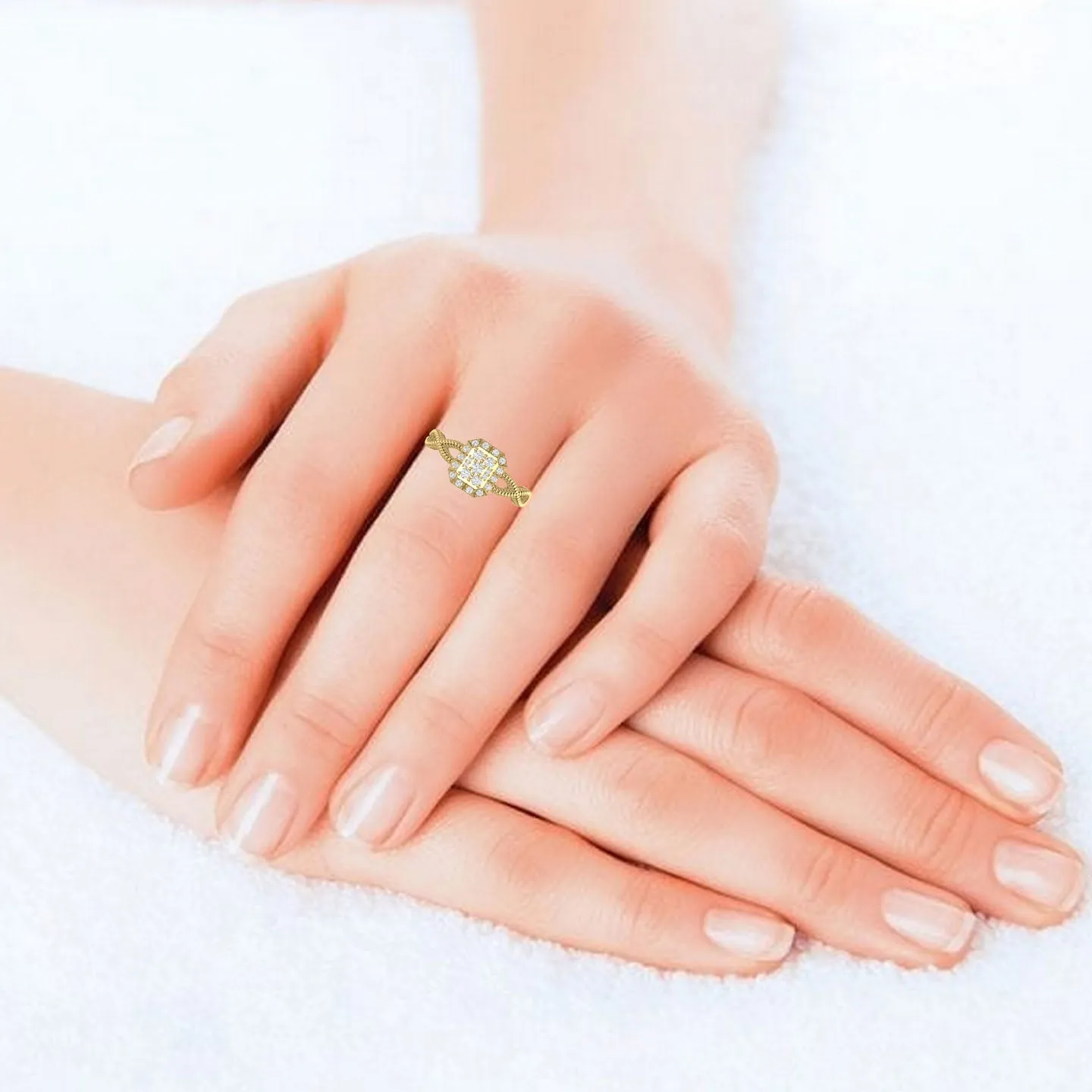 Artistic Sparkling 925 Silver Ring