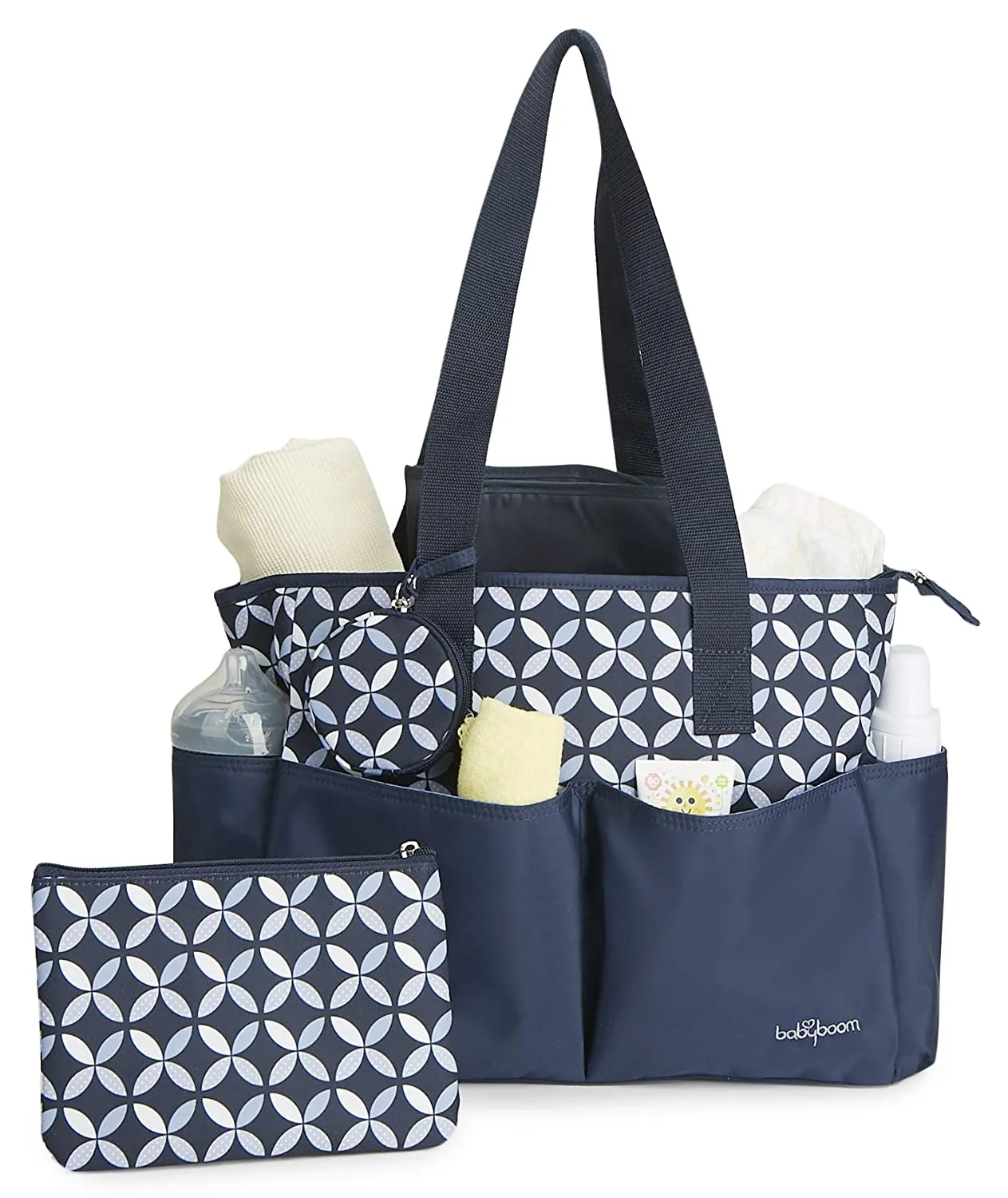 Baby Boom Ivy 4Piece Tote Diaper Bag Set, Navy, One Size