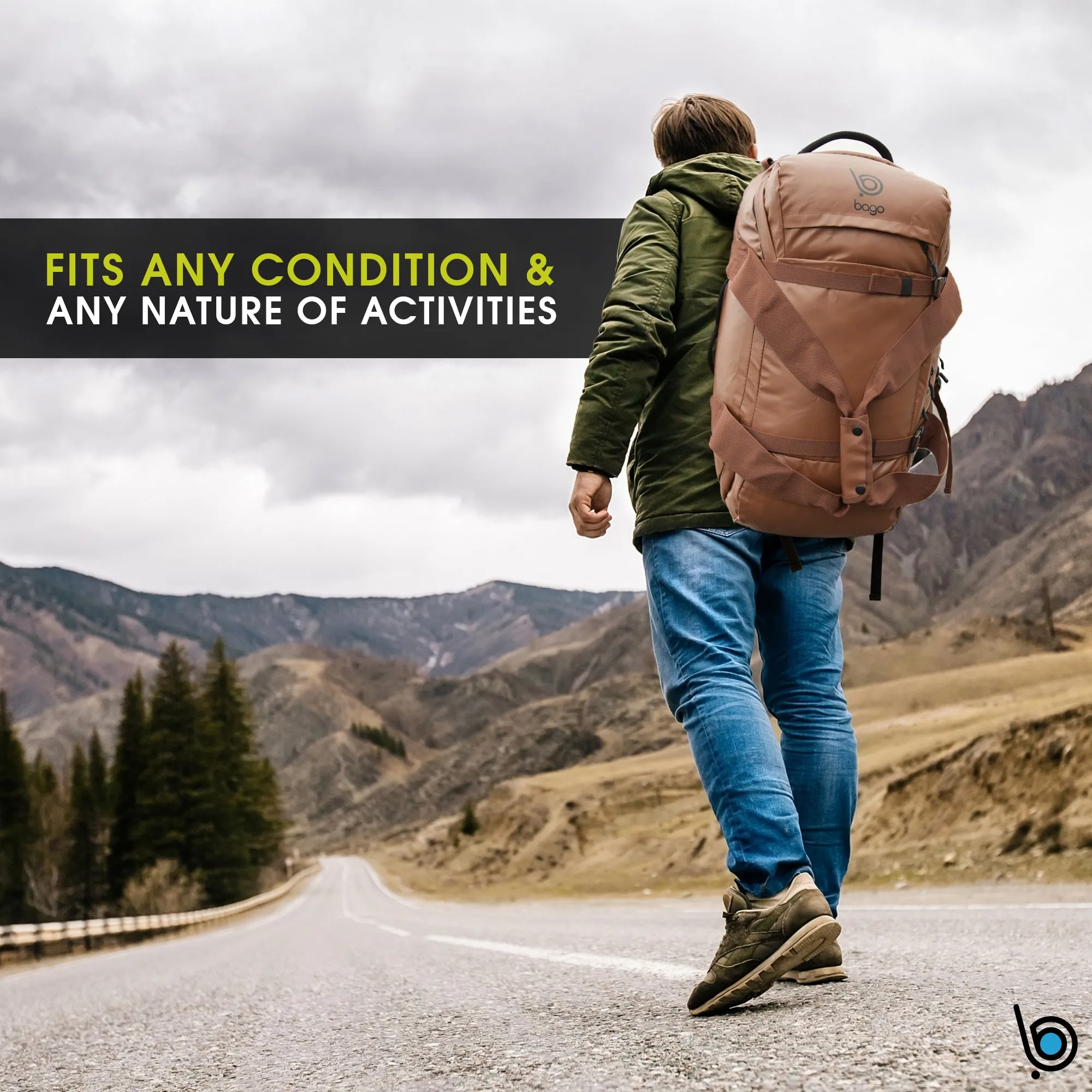 Bago Carry on Traveling Backpack Duffle Bag - 3 Way Duffel Backpack for Travel & Sports