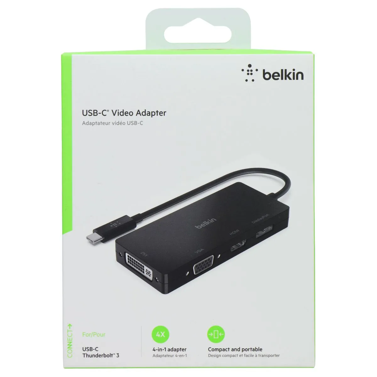 Belkin 4-in-1 USB-C Thunderbolt 3 Video Adapter - Black (AVC003btBK)