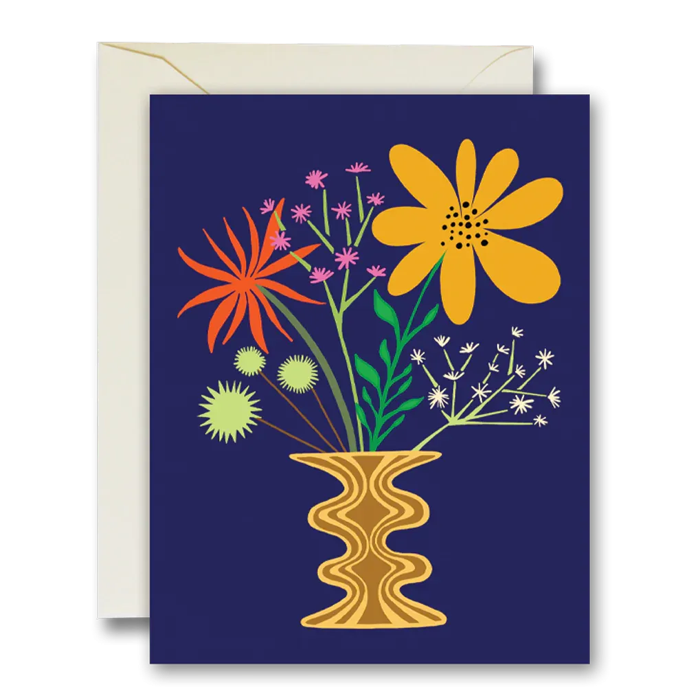 Card - Friendly Flowers Navy