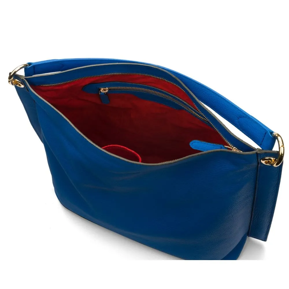 Carol Ann Slouchy Leather Shoulder Bag - Cobalt