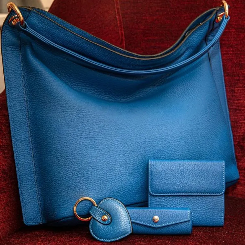 Carol Ann Slouchy Leather Shoulder Bag - Cobalt