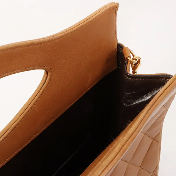 Chanel Around 1990 Made Turn-Lock 2Way Chain Bag Camel