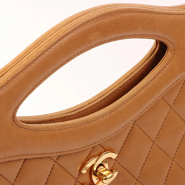 Chanel Around 1990 Made Turn-Lock 2Way Chain Bag Camel