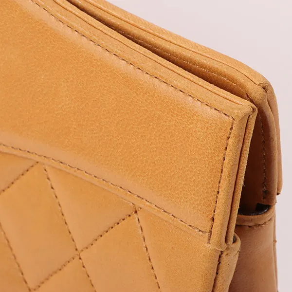 Chanel Around 1990 Made Turn-Lock 2Way Chain Bag Camel