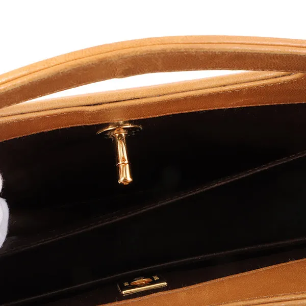 Chanel Around 1990 Made Turn-Lock 2Way Chain Bag Camel
