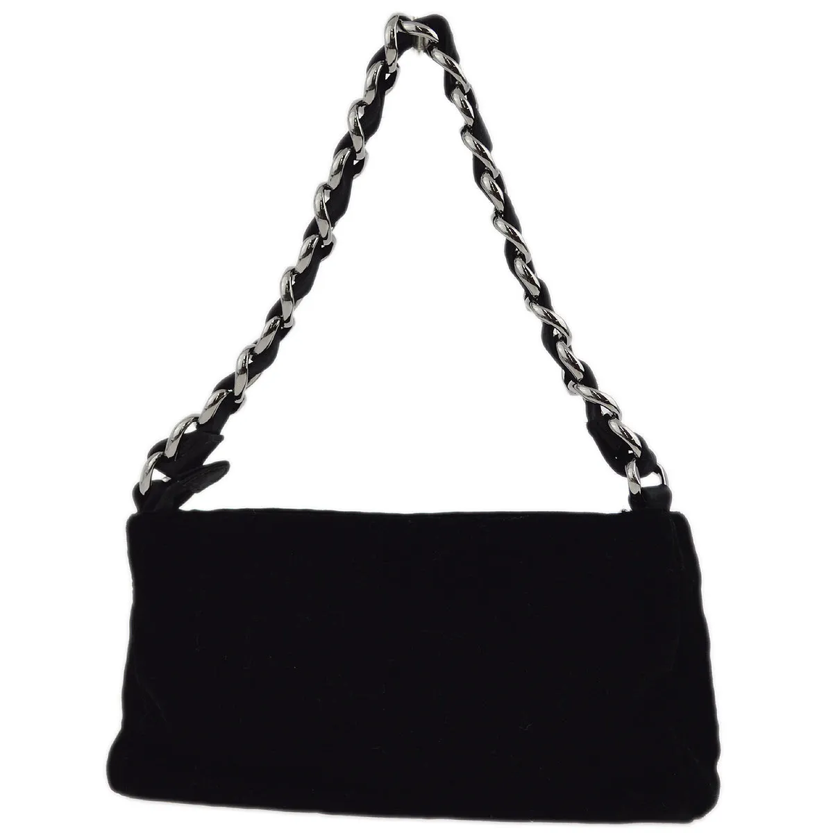 Chanel Black Satin Chain Handbag