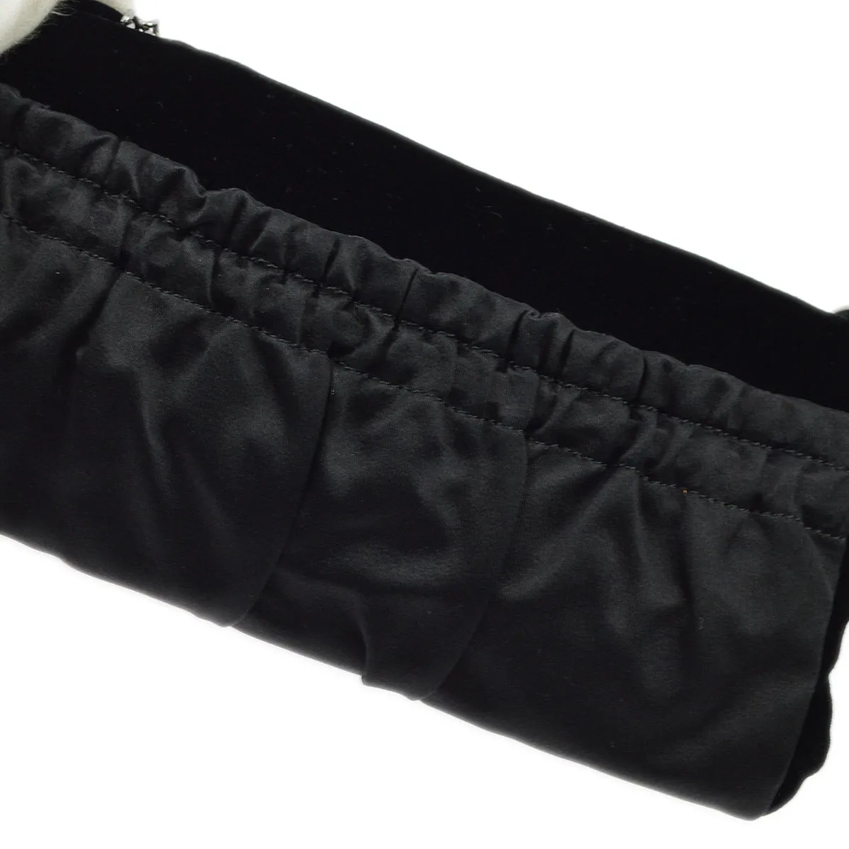 Chanel Black Satin Chain Handbag