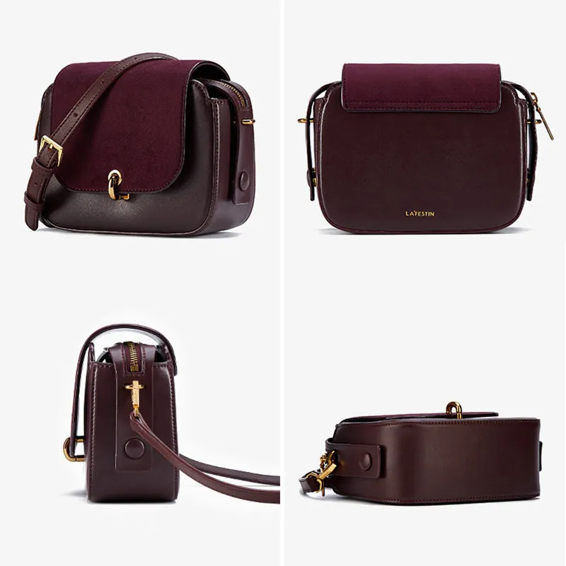 Chic Women Orange Leather Crossbody Bags Shoulder Bag for Women