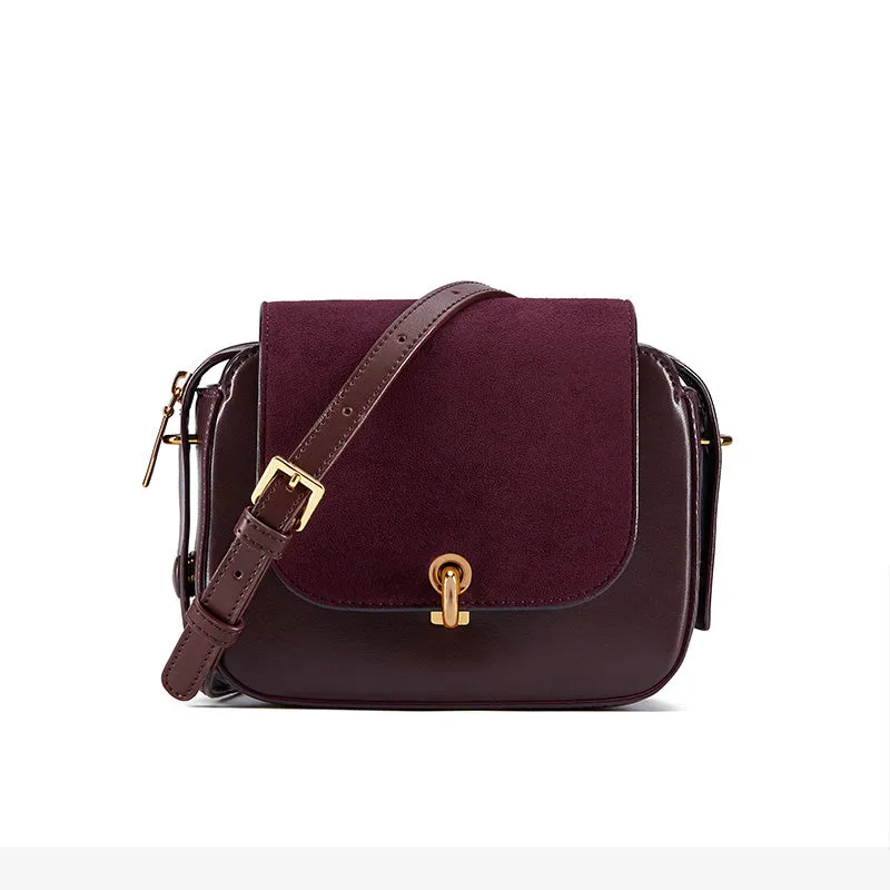 Chic Women Orange Leather Crossbody Bags Shoulder Bag for Women