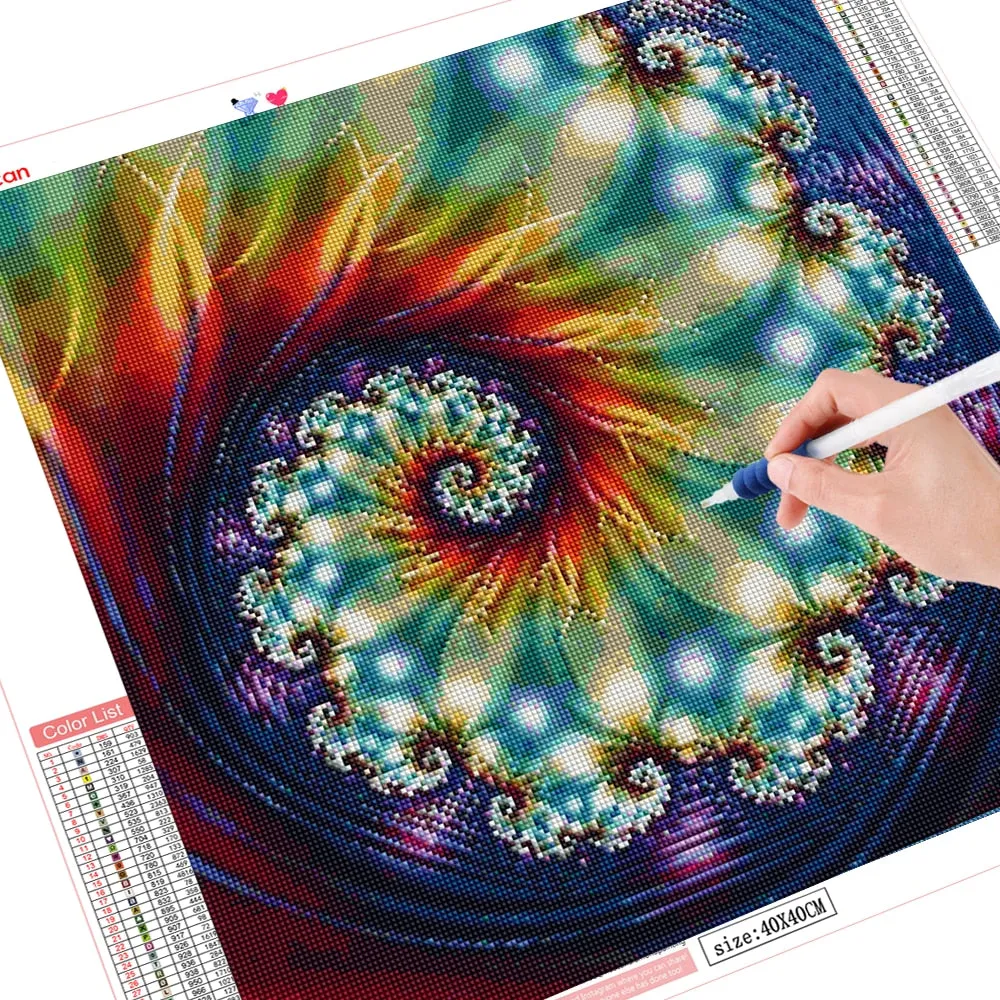 Colorful Spiral Diamond Painting Kit Abstract Rhinestone Embroidery