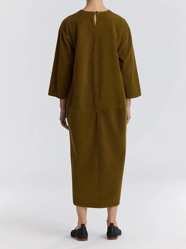 Corduroy Radiant Dress - Olive