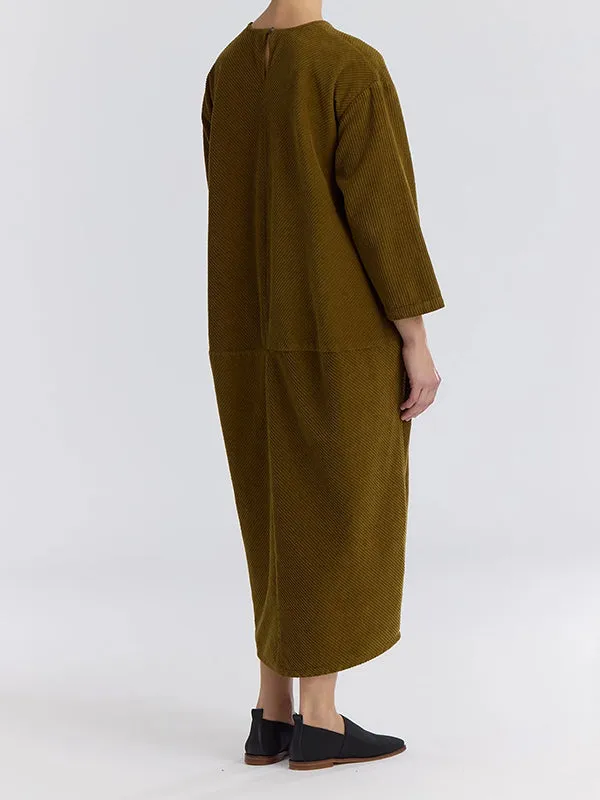 Corduroy Radiant Dress - Olive