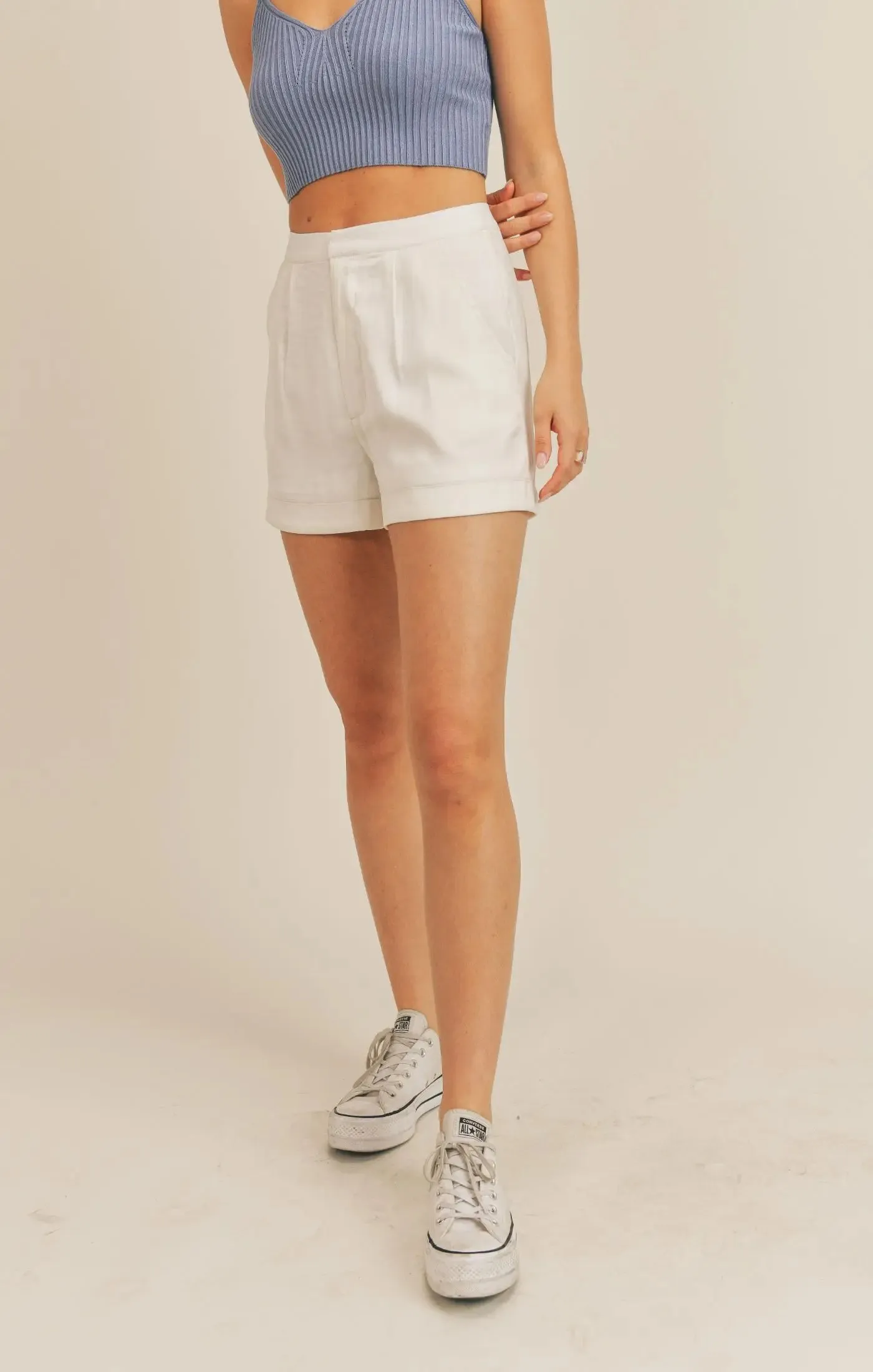 Cream Friendly Face Shorts