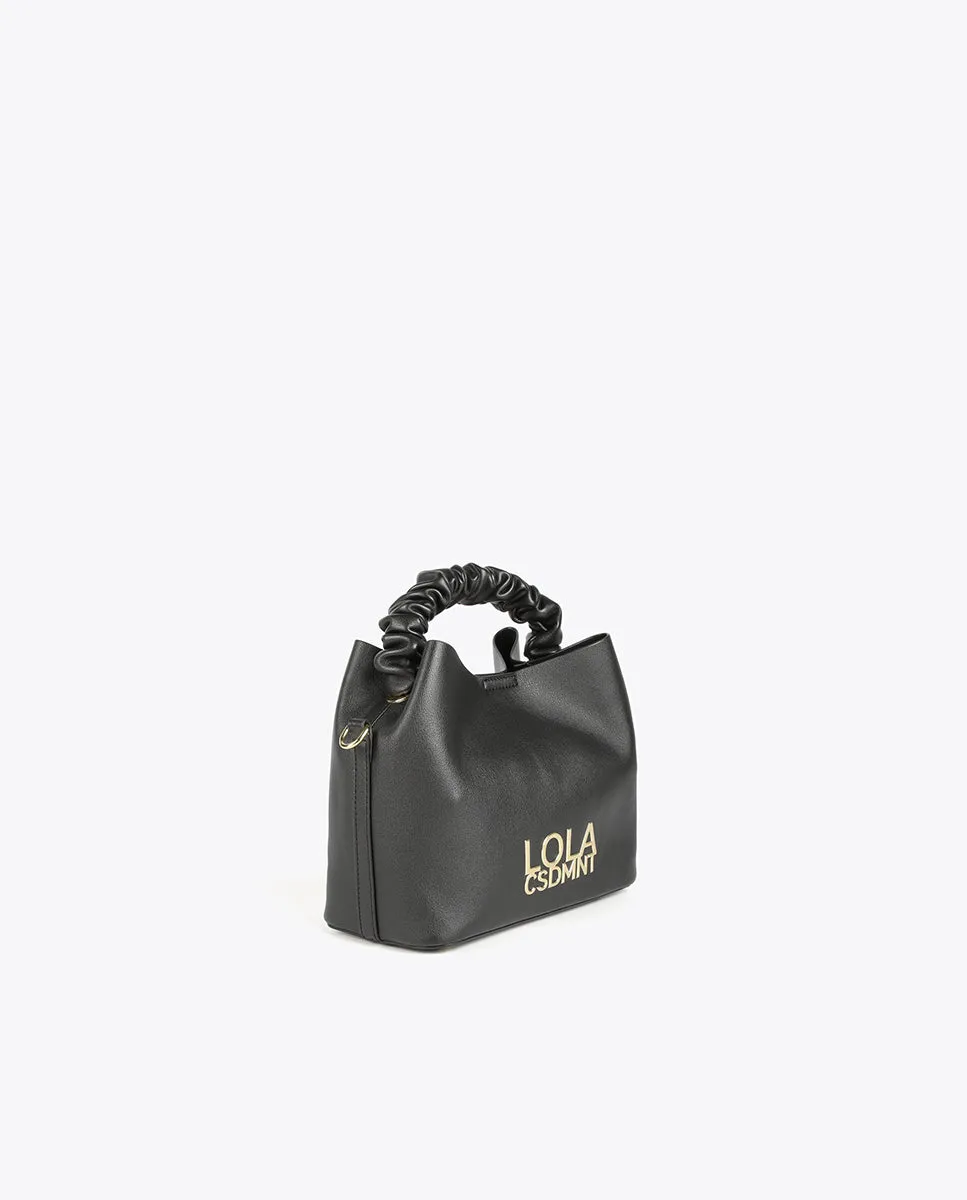 Crossbody bag with gathered strap