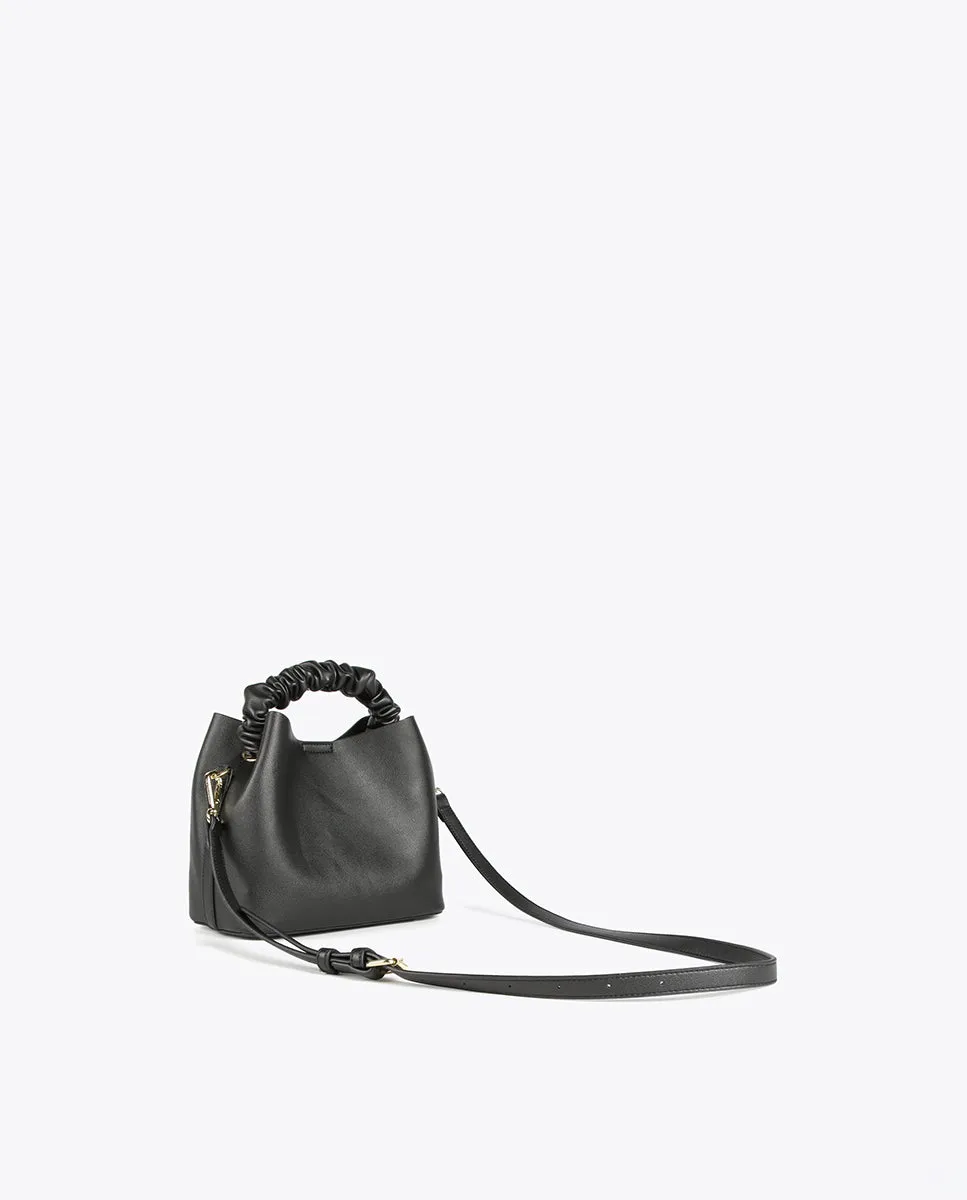 Crossbody bag with gathered strap