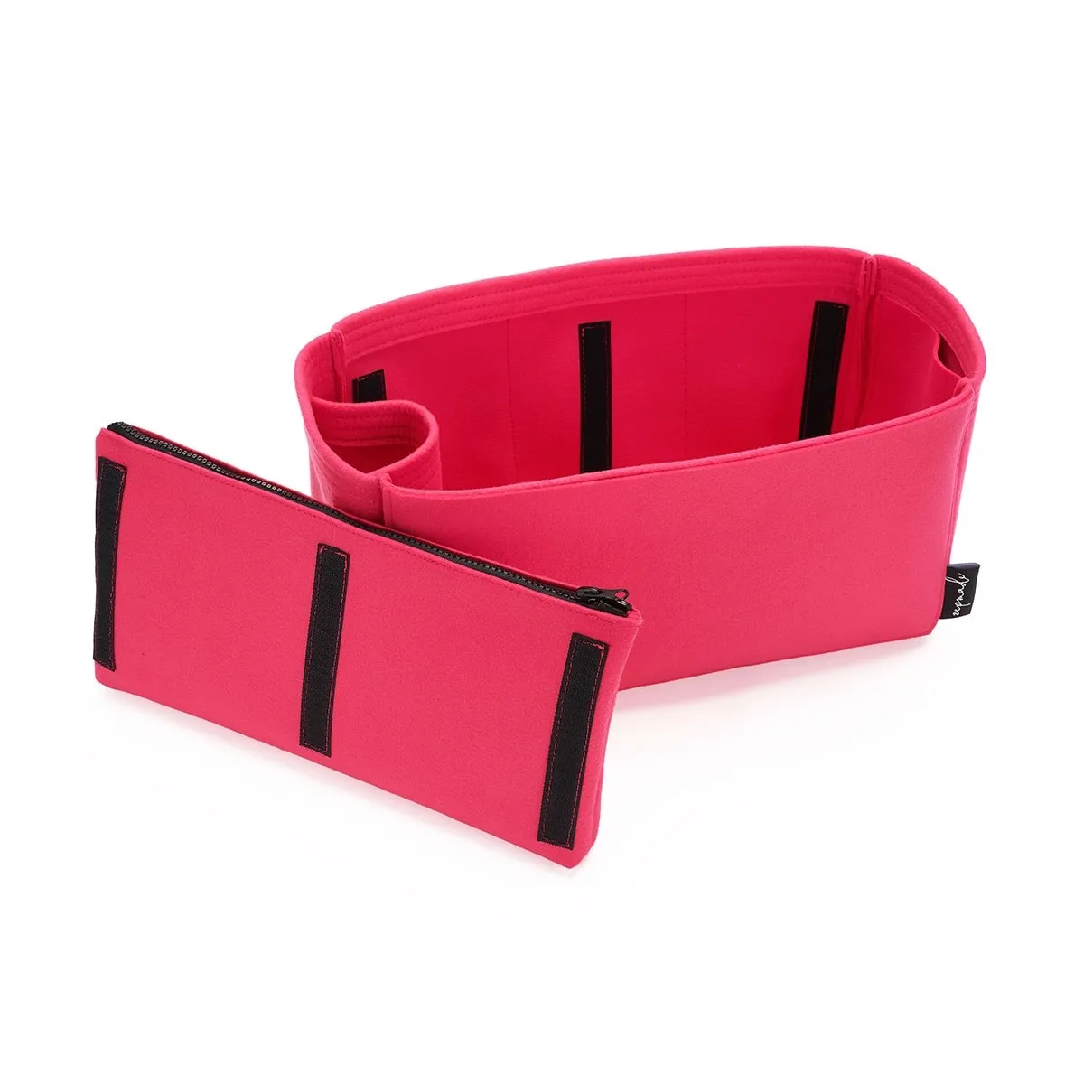 Custom Size Bag Organizer with Zipper Side Pouch and Single Bottle Holder