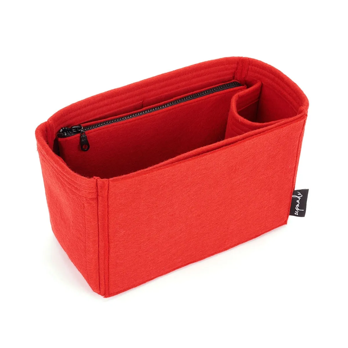 Custom Size Bag Organizer with Zipper Side Pouch and Single Bottle Holder