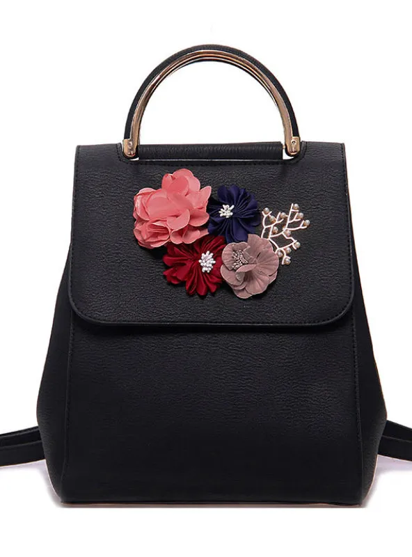 Dimensional Flower Shoulder Bag Women Backpack