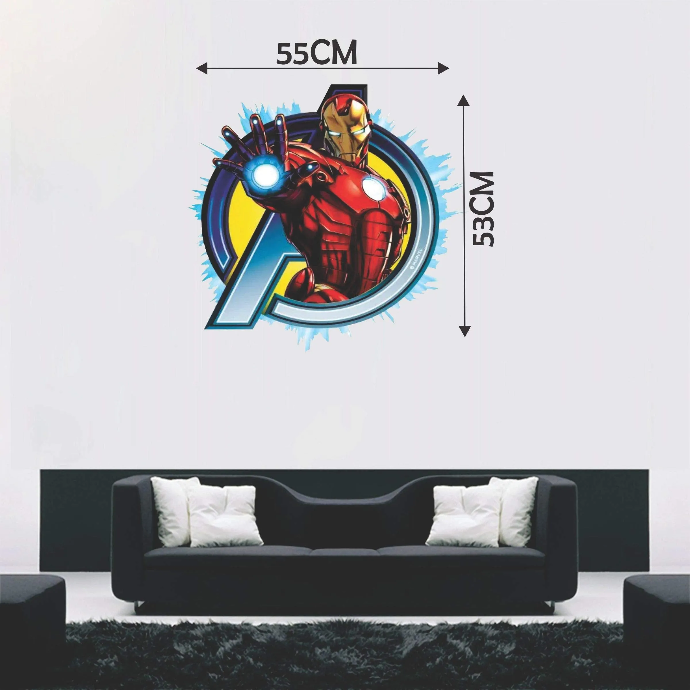 DK Decors Iron Man Avengers Decorative Wall Sticker for Living Room, Bedroom, Office, Hall and Home Decor for Kids Room