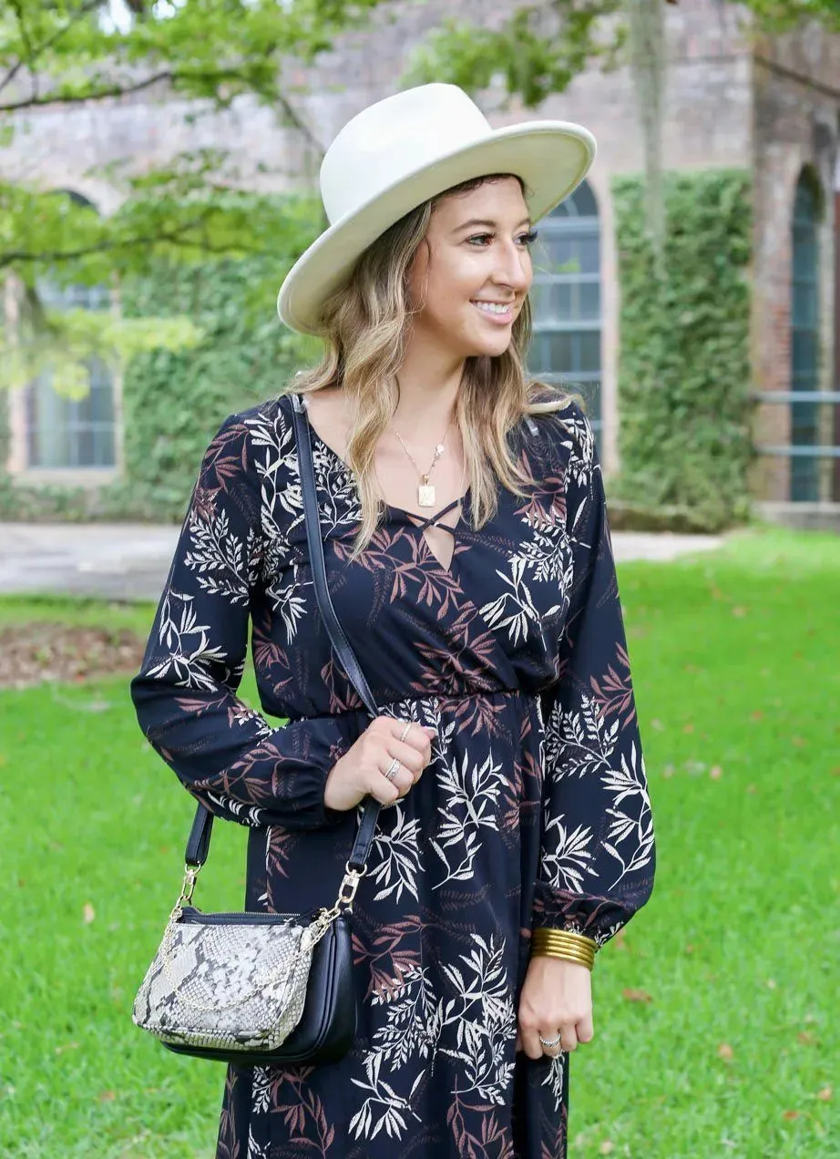 Double Crossbody Bag Snake Print