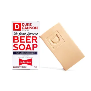 Duke Cannon Budweiser Beer Soap Large 10 Oz Bar Cedarwood Scent 04BUDWEISER1