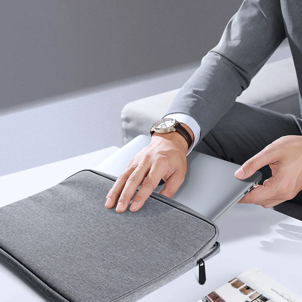 Dux Ducis - Universal 15.4" Fabric Bag MacBook / Laptop / Notebook Sleeve Splashproof - Gray