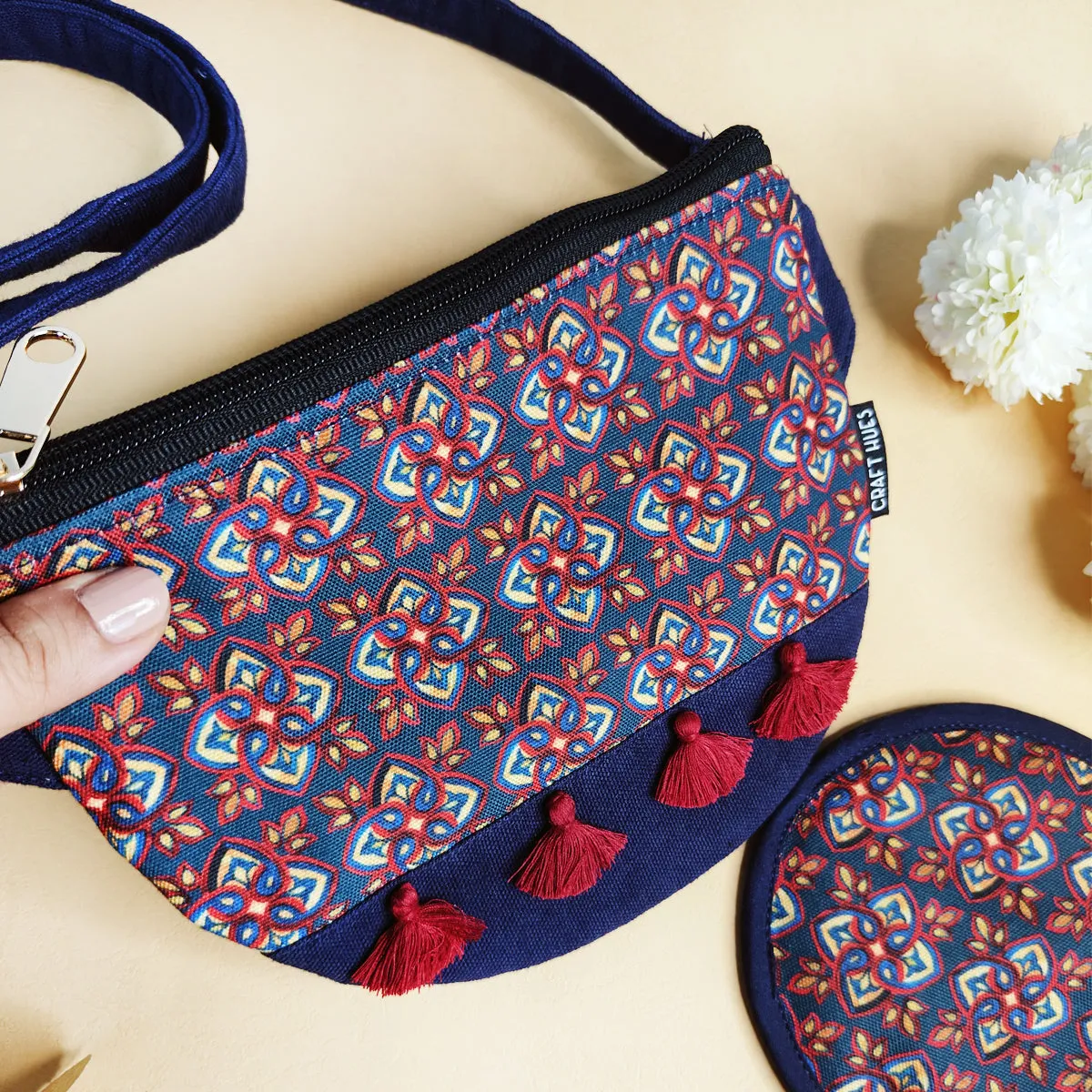 Fanny Pack/Coin Pouch Combo- Blue Knot