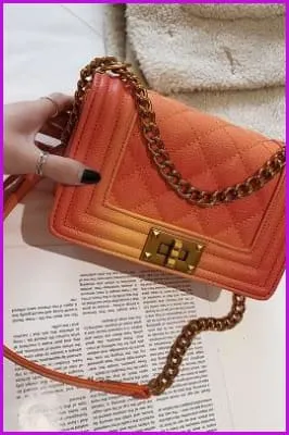 Fashion Gradient Chain Leather Cross Body Bag F106
